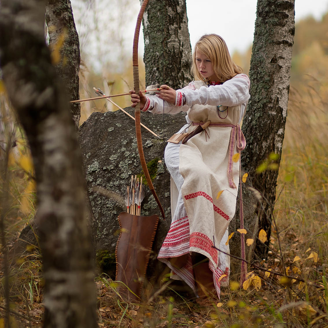 Sexy photo Girls in Slavic costumes in Iquitos